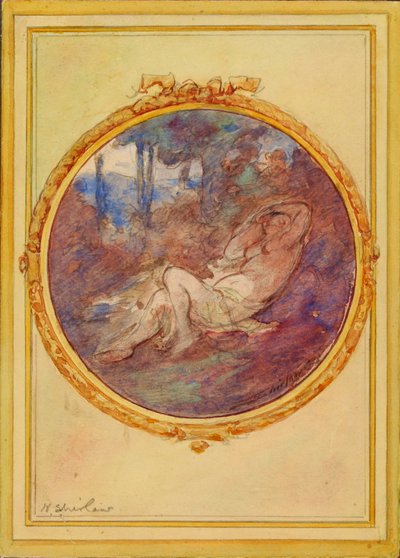 Figure Study for Decorative Panel by Walter Shirlaw