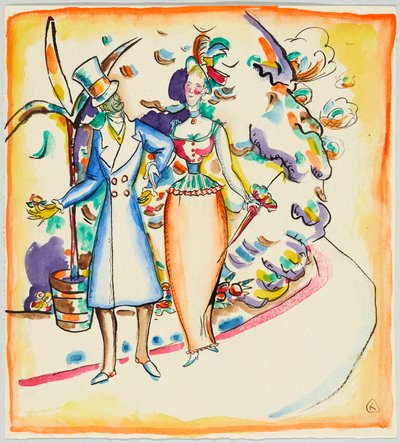 Strolling Couple in the Garden by Wassily Kandinsky