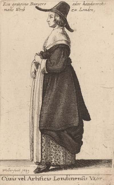 Wife of a London Citizen or Artisan, 1643 by Wenceslaus Hollar