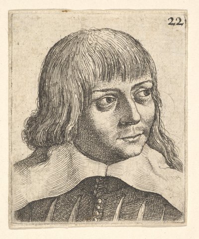 Head of a Young Man, Turned Slightly to Right, 1625-77 by Wenceslaus Hollar