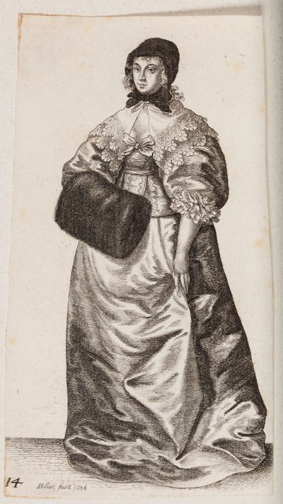 Woman with a Cap and Muff by Wenceslaus Hollar