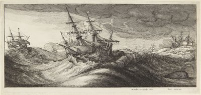 Marine in Storm by Wenceslaus Hollar