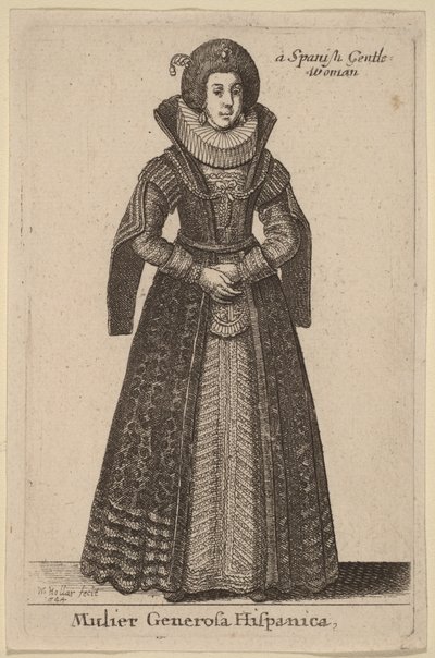 Spanish Gentlewoman by Wenceslaus Hollar
