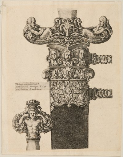 Print of Designs for a Pommel, Quillons, and Locket by Wenceslaus Hollar
