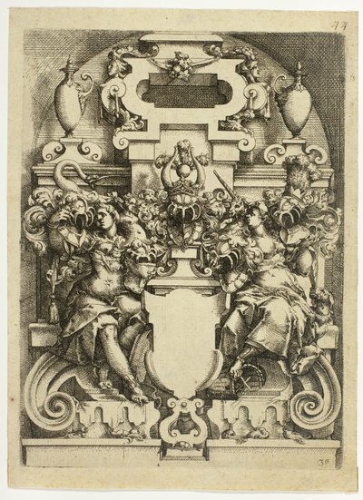 Fantastic Architecture, plate 36 (later 44, and 125) from Architectura by Wendel Dietterlin