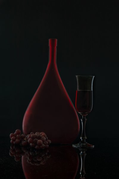 Elegant Red Wine Still Life by Wendy Xu