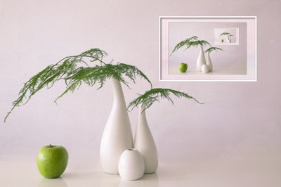 Minimalist Green Apple Still Life by Wendy Xu