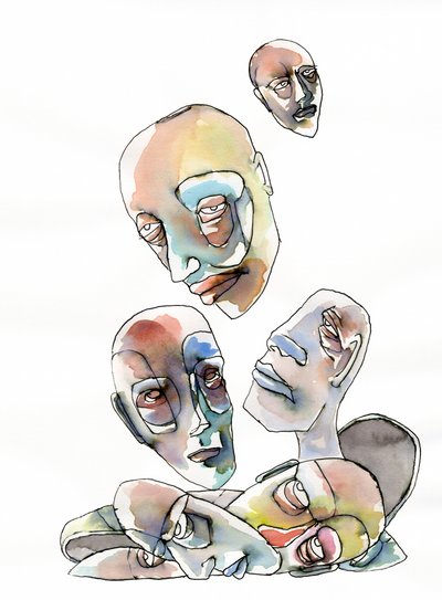 Abstract Human Heads by Wildemar Doomgriever