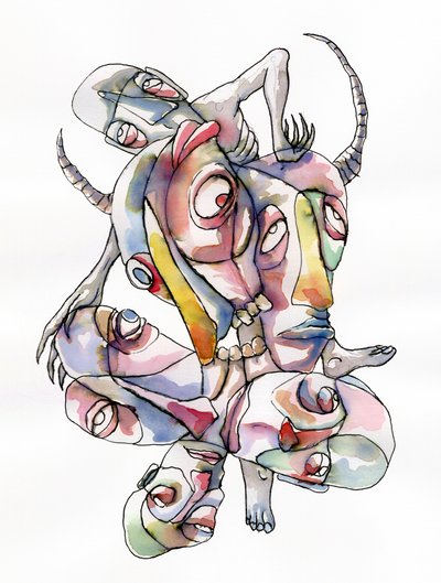 Surreal Intertwined Faces by Wildemar Doomgriever