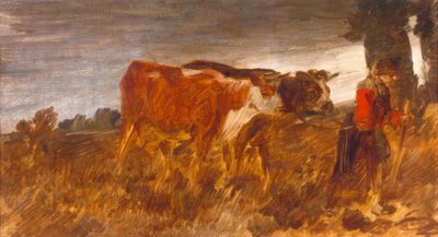 Peasant Woman with Cows by Wilhelm Busch