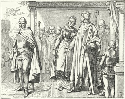 Ernest II, Duke of Swabia, before King Conrad II of Germany after rebelling against him by Wilhelm Camphausen