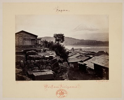 Fusiyama. House and Mount Fuji in the Background by Wilhelm J. Burger