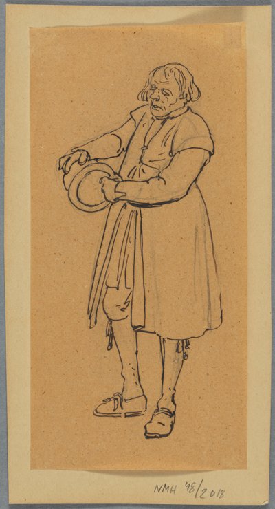 A Man with a Hat in his Hands, Study for Churchgoers Arriving at Leksand by Wilhelm Marstrand