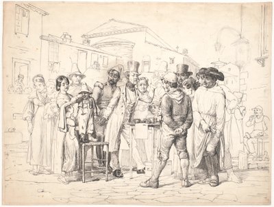 A Charlatan Selling Shoe Polish, Rome by Wilhelm Marstrand