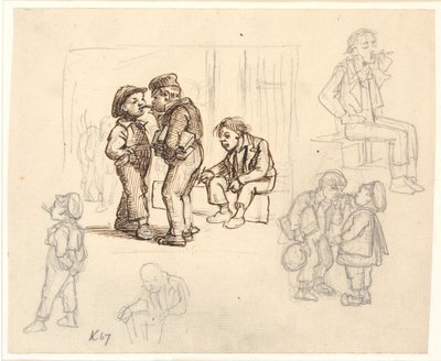 The Pleasures of Tobacco. Smoking Boys. by Wilhelm Marstrand