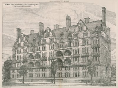 Albert Hall Mansions, South Kensington, London by Willam Richard Lethaby