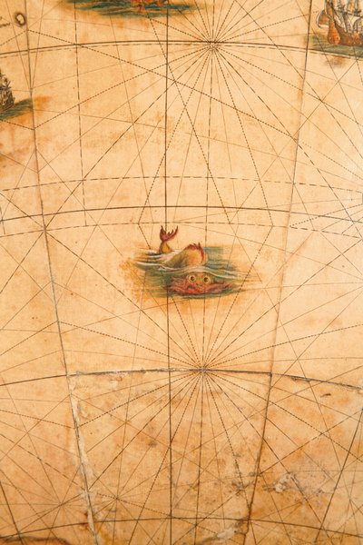 (Detail) of a Sea Monster from a Terrestrial Globe, 1645-48 by Willem Blaeu
