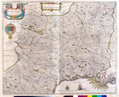 Map covering Languedoc - Roussillon - Montpellier - Toulouse - Avignon - Arles, in 