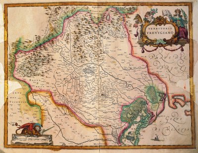 Territory of Treviso, Veneto region, Italy by Willem Janszoon Blaeu by Willem Blaeu
