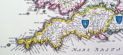 Shields of Wessex and Sussex from the Heptarchy; a collective name applied to the Anglo-Saxon kingdoms by Willem Blaeu