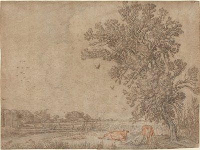 Meadow with a Shepherd and Cows by Willem Buytewech