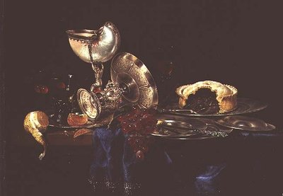 Still Life with Mincemeat Pie and Nautilus Cup by Willem Claesz. Heda