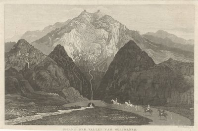 Travelers in a Mountain Landscape by Willem Hendrik Hoogkamer