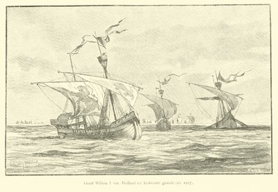 Count William I of Holland Voyaging to the 5th Crusade by Willem II Steelink