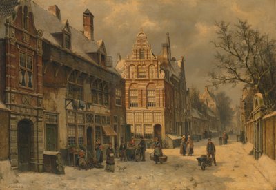 Cityscape in Winter by Willem Koekkoek
