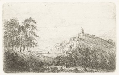 Mountain Landscape with Castle on Hilltop by Willem Matthias Jan van Dielen
