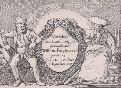 Titlepage, from Verscheyden Landtschapjes Various Little Landscapes, Plate 1 by Willem Pietersz. Buytewech