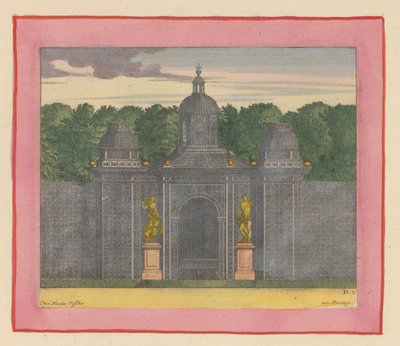 Pavilion of Latticework with Statues of Musicians in the Gardens of Versailles by Willem Swidde