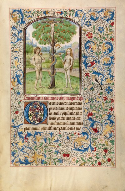 Adam and Eve Eating the Forbidden Fruit by Willem Vrelant