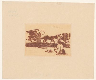 Crouching Figure and a Sado in Buitenzorg by Willem Arnoldus Witsen