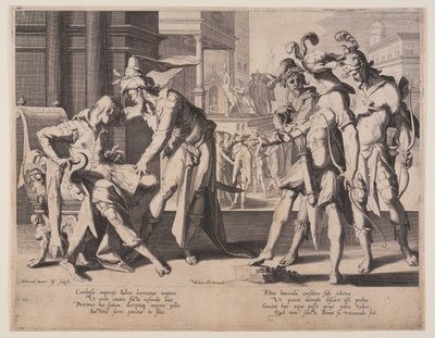 Cambyses Commanding Flaying, plate 6 from Thrones of Justice by Willem van Swanenburgh