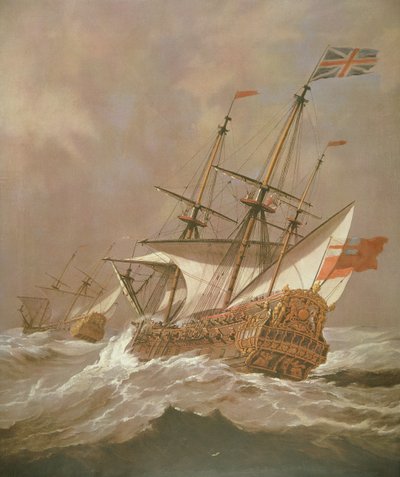 The English Ship Resolution in a Gale by Willem van de Velde the Younger