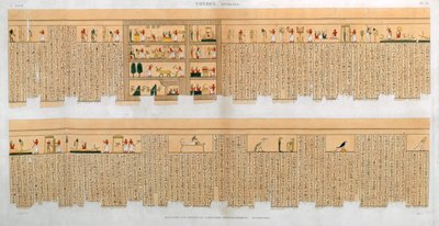 Illustrations of a Manuscript with Hieroglyphics, from a Tomb at Thebes, Egypt by Willemin
