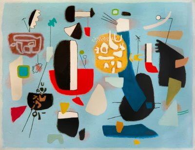 Dialogue Red-Blue by Willi Baumeister