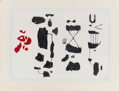 Black Signs - Black Figures with Red Form by Willi Baumeister