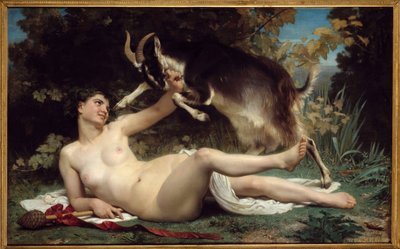 A Bacchante with a Goat by William Adolphe Bouguereau