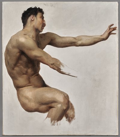 Study of Satyr for Nymphs and Satyr by William Adolphe Bouguereau