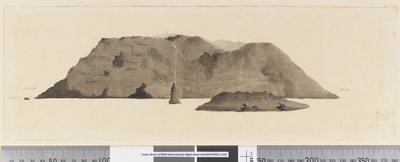 View of Unidentified Island. In Ink on Left Hand Side 
