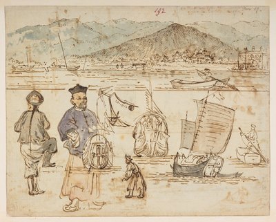 Figure Studies, with Boats, from an Album of 372 Drawings of Landscapes, Coastlines, Costumes and Everyday Life by William Alexander