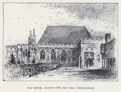Ely House, London, The Old Hall, demolished by William Alexander Ansted