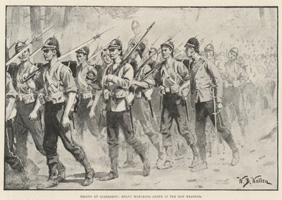 Troops at Aldershot, Heavy Marching Order in the Hot Weather by William Barnes Wollen