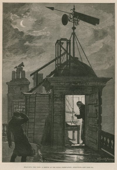 Measuring the wind; A sketch at the Royal Observatory, Greenwich by William Bazett Murray
