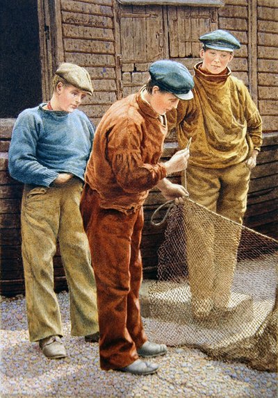Fixing a New Line to the Old Net, Hastings by William Biscombe Gardner