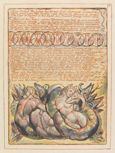 And Rahab Babylon the Great (Plate 75) by William Blake