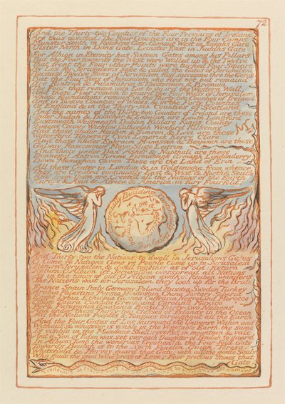 And the Thirty-two Counties of the Four Provinces of Ireland (Plate 72) by William Blake