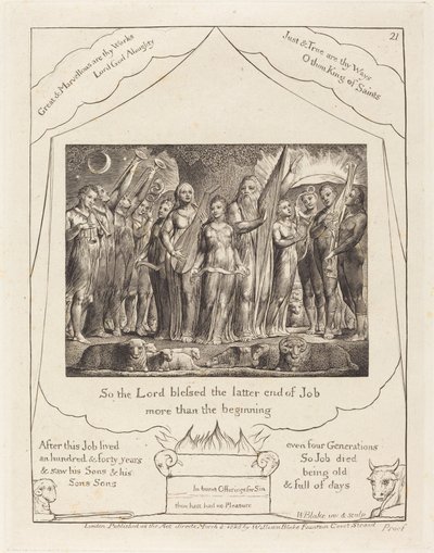 Job and His Wife Restored to Prosperity by William Blake
